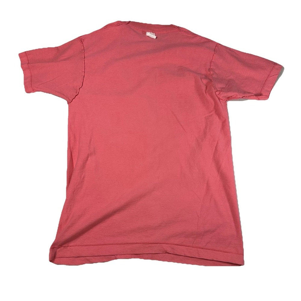 Vintage Pocket T-Shirt Fruit Of The Loom Single Stitch Pink Large Unisex - Picture 7 of 10